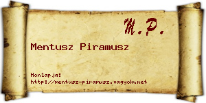 Mentusz Piramusz névjegykártya
